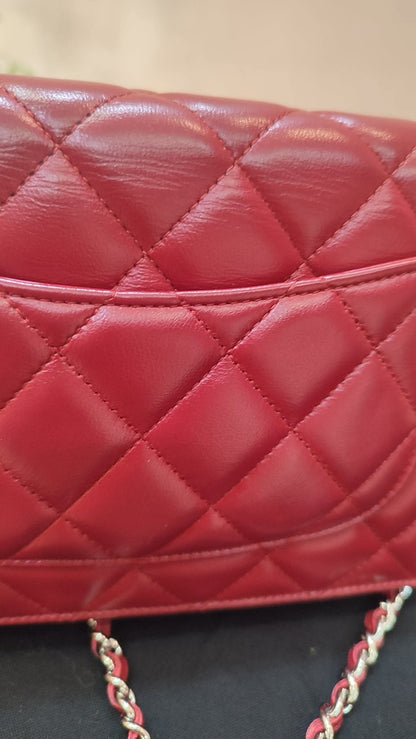 Chanel Wallet on Chain Red Lambskin Series 16