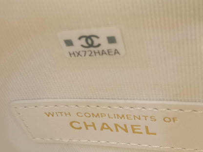 Chanel Tweed Quilted Round Filigree Pouch with Chain Black/White Microchipped