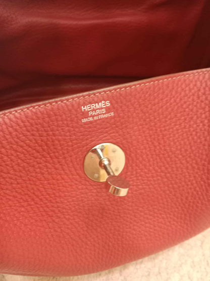Hermes Lindy 30 Red Clemence Stamp Q Square 2013