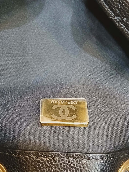 Chanel 25 Black Caviar Microchipped Fullset