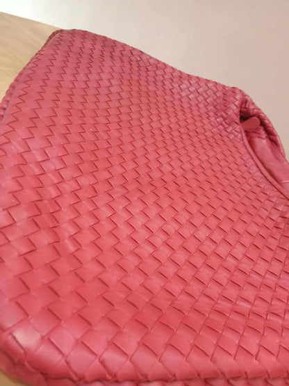 Bottega Veneta Intrecciato Hobo Bag Red