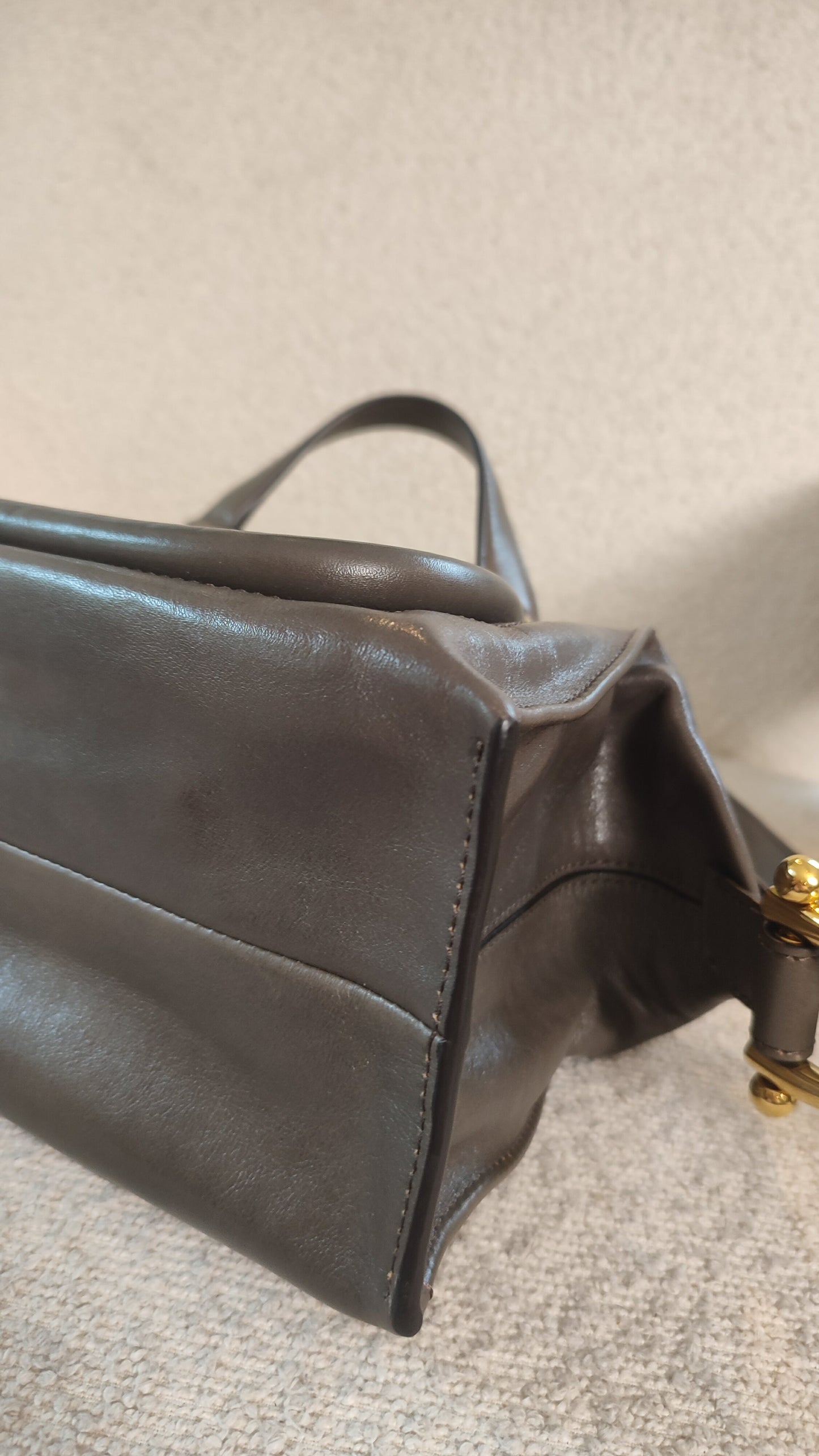 Chloe Small Double Carry Flannel Gray Bag