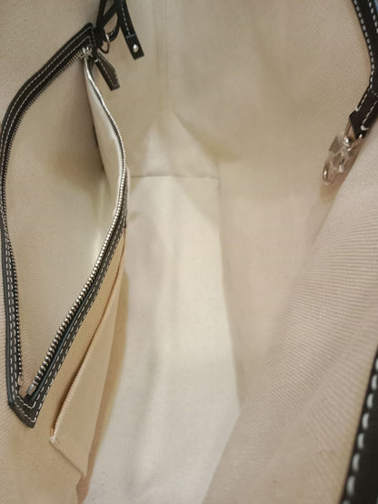 Moynat Paris M Tote Monogrammed Bag Black/White MM