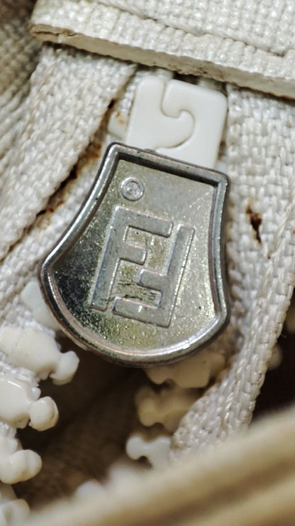 Fendi Zucca White Coated Canvas Bag