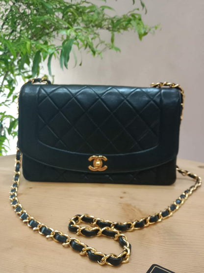 Chanel Diana Black Lambskin Series 2