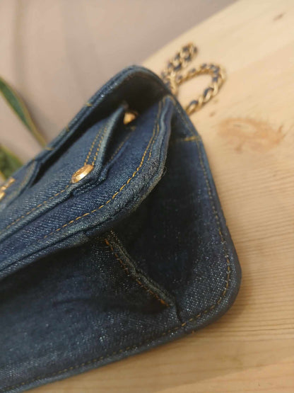 Chanel Denim Mini Flap Bag Microchipped