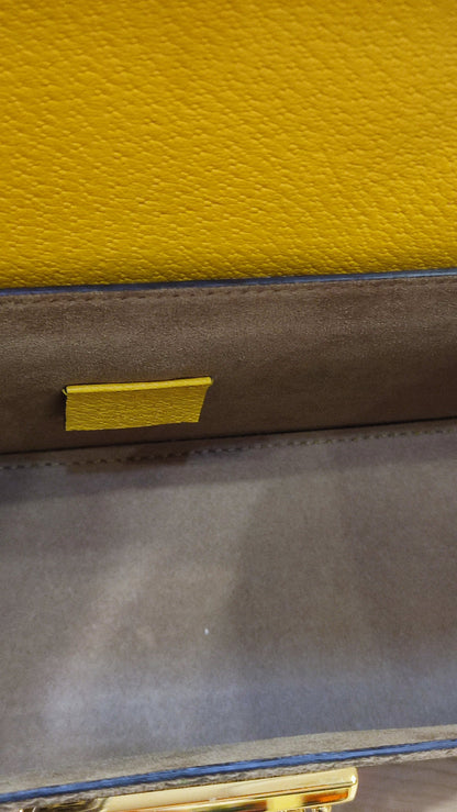 Gucci GG Floral Bamboo Bag Yellow