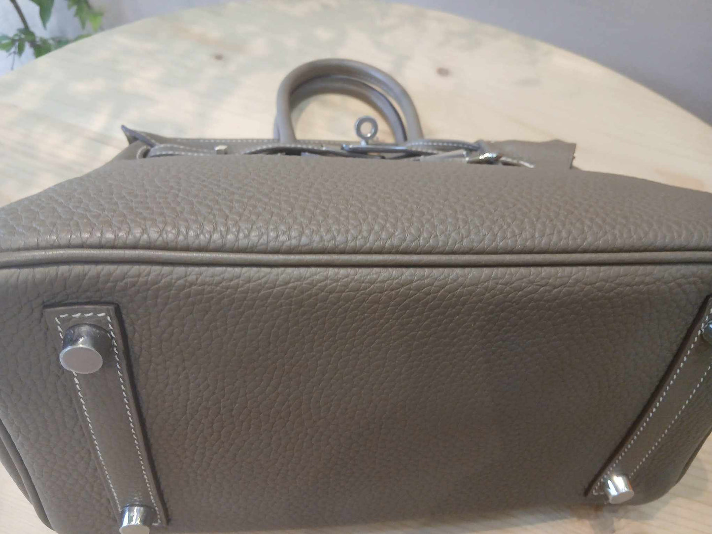 Hermes Birkin 25 Etoupe Clemence Stamp A 2017