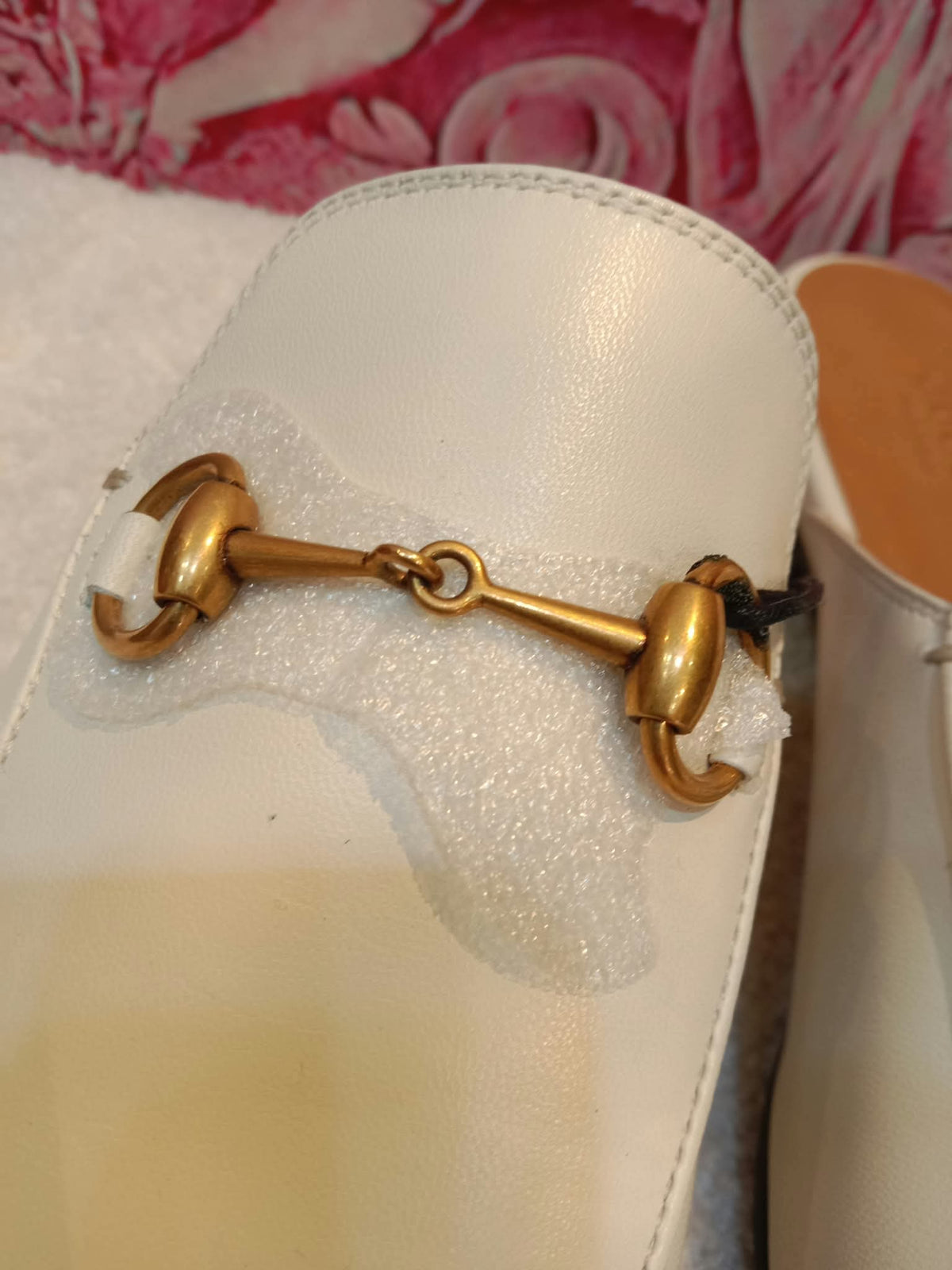 Gucci Princetown Horsebit Mules White Size 38