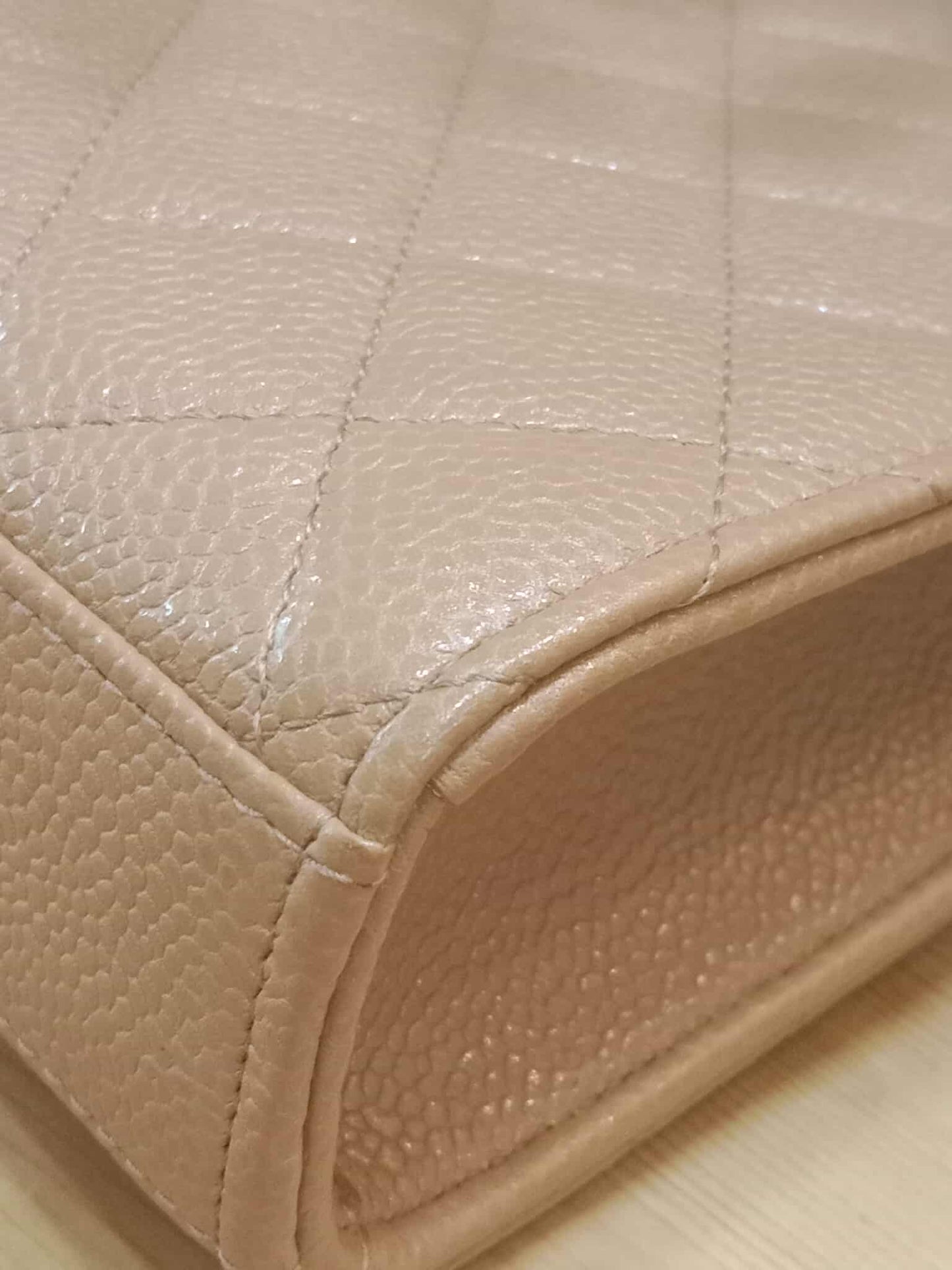 Chanel Golden Class Phone Holder Caviar Crossbody Bag Beige Series 25