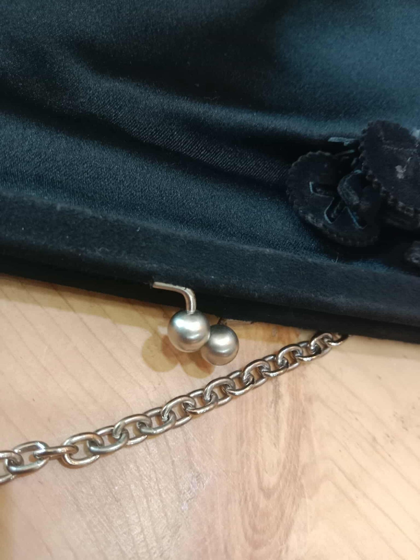 Prada Black Satin Raso Chic Kisslock Eastwest Bag