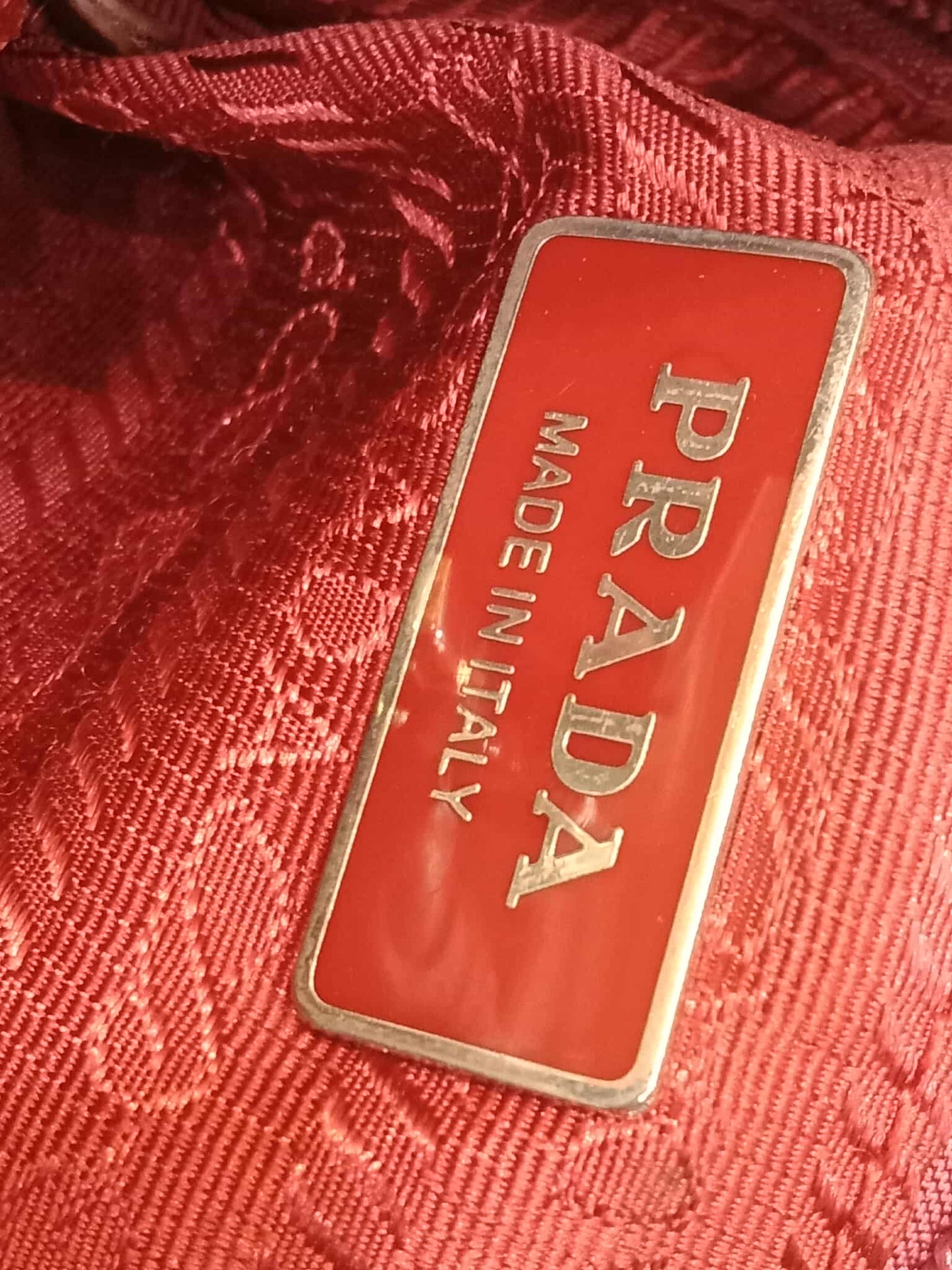 Prada Tessuto Nylon Top Handle Bag Red