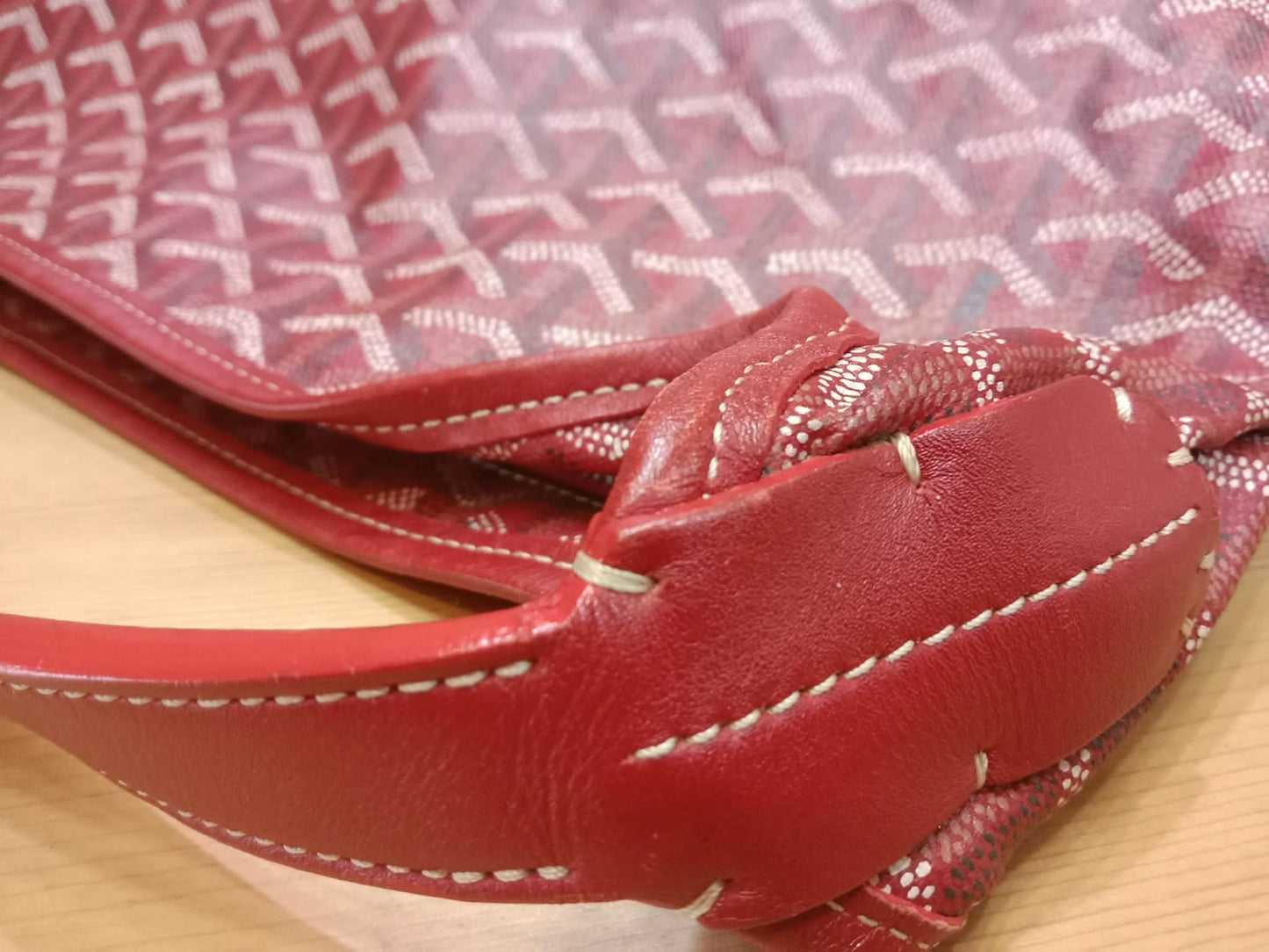 Goyard Boheme Hobo Bag Red Monogram Canvas Fidji Chevron Print