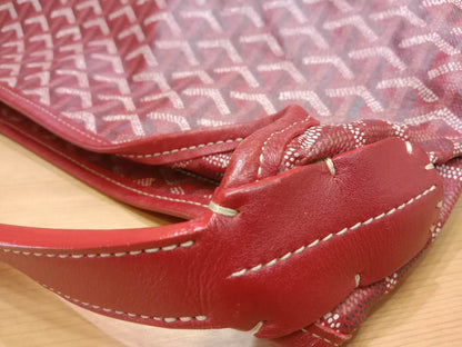 Goyard Boheme Hobo Bag Red Monogram Canvas Fidji Chevron Print