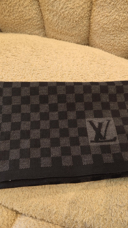 Louis Vuitton Damier Graphite Wool Scarf