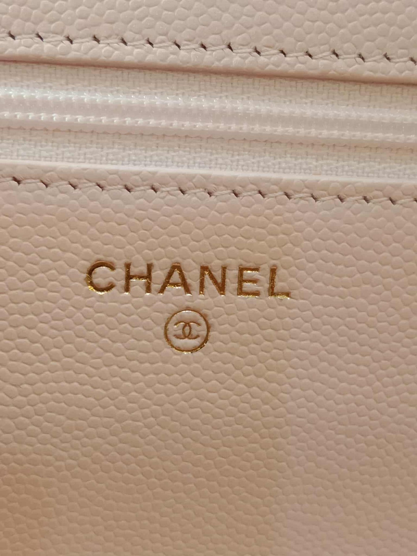Chanel CC Wallet on Chain Light Pink Microchipped