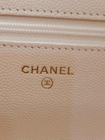 Chanel CC Wallet on Chain Light Pink Microchipped