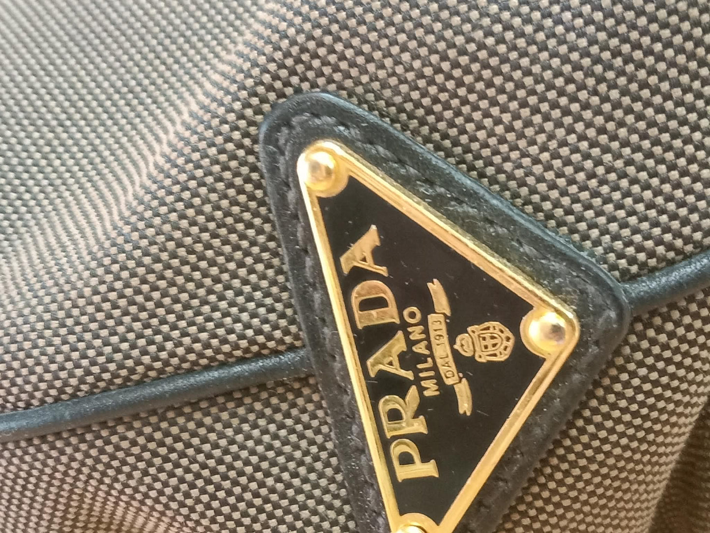 Prada Logo Jacquard Tote Corda Bruciato