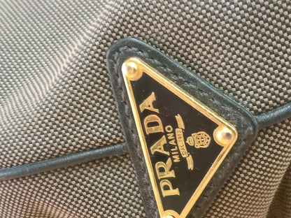 Prada Logo Jacquard Tote Corda Bruciato