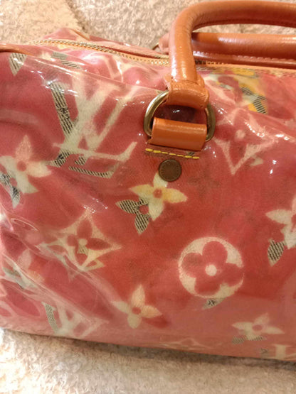 Louis Vuitton Richard Prince Limited Edition Le Rosel Orange Denim Pulp Weekender Bag