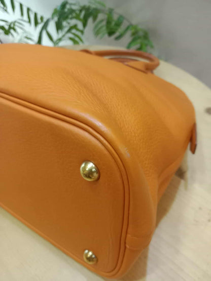 Hermes Bolide 35 Poppy Orange Clemence Stamp F Square (2002)