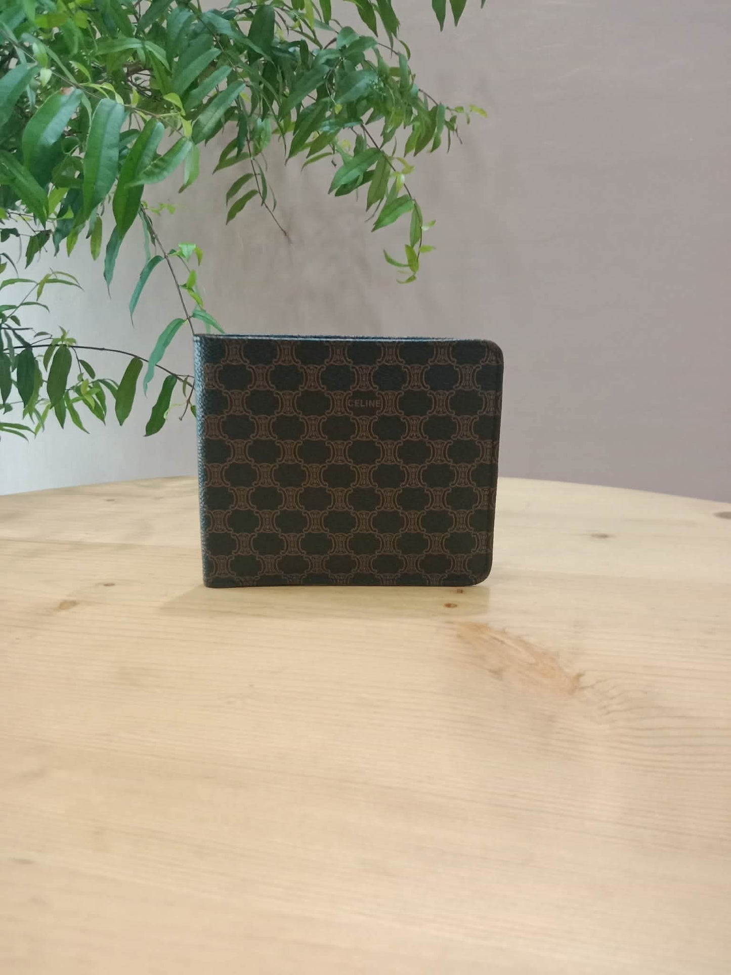 Celine Macadam Bi-Fold Wallet Triomphe Monogram Pattern