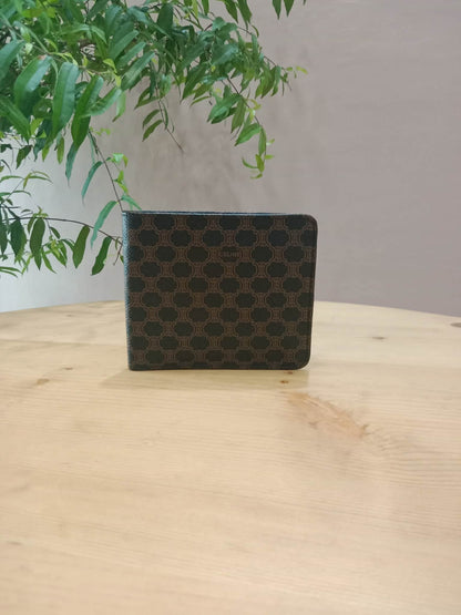 Celine Macadam Bi-Fold Wallet Triomphe Monogram Pattern