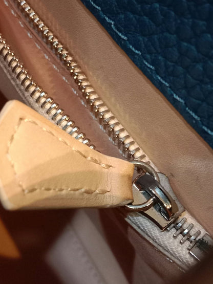 Moynat Rejane Blue Leather Bag