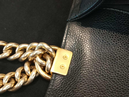 Chanel Leboy Old Medium Quilted Caviar Black Series 25