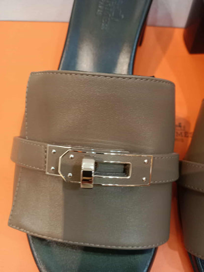 Hermes Kelly Sandals Etain Size 35.5