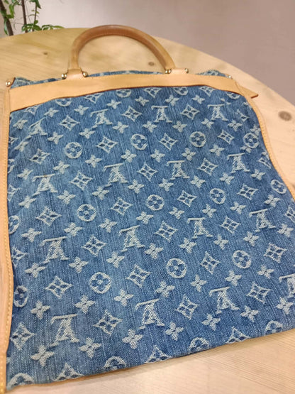 Louis Vuitton Monogram Denim Sac Plat Blue