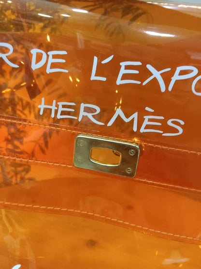Hermes Souvenir de I'Exposition 1998 Kelly Bag Orange