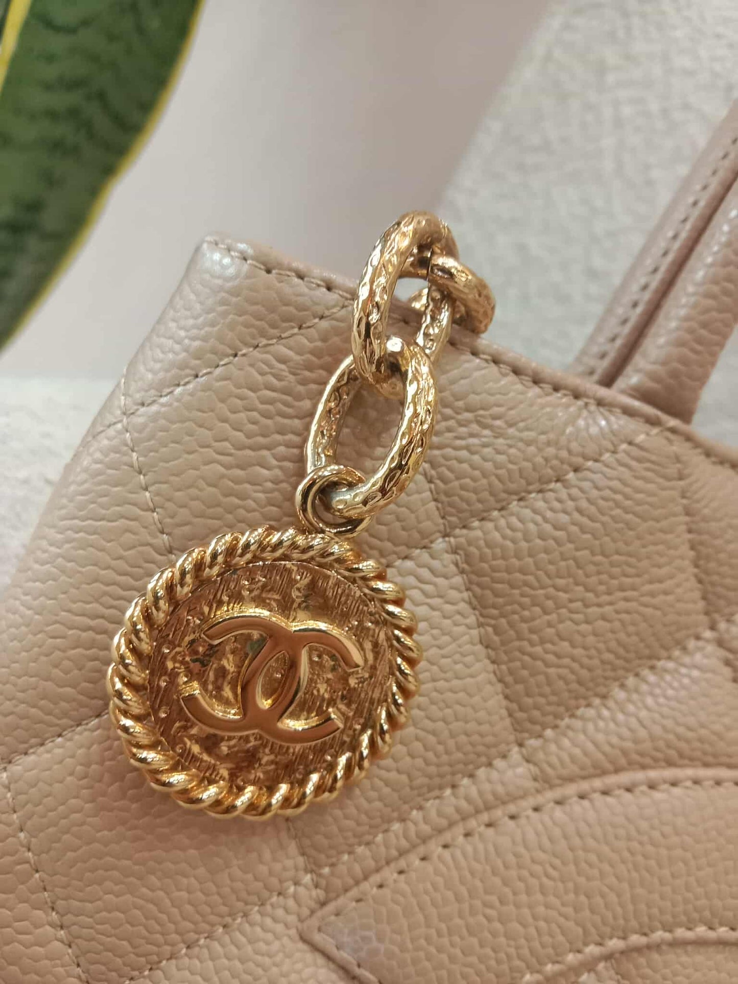 Chanel Medallion Beige Caviar Series 11