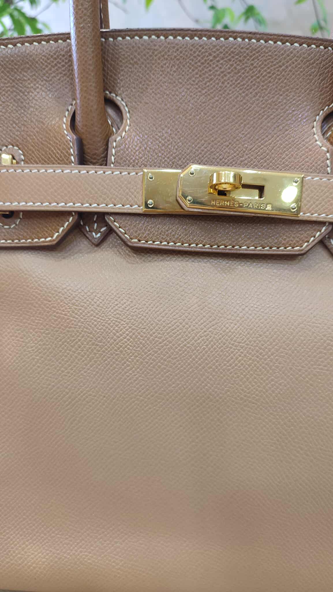 Hermes Birkin 30 Bicolor Gold/Biscuit Epsom Stamp G Square 2003 GHW