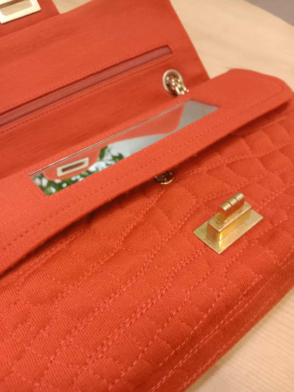 Chanel 2.55 Reissue Double Flap in Coral Jersey Fabric Series 11