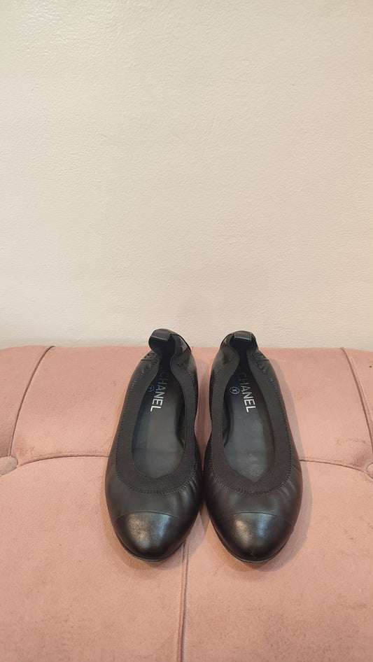 Chanel Ballet Flats Black Size 37C