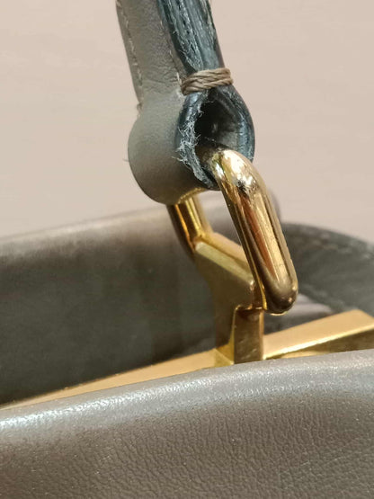 Fendi Peekaboo Grey Leather Mini