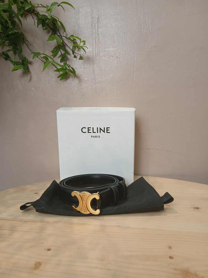 Celine Triomphe Black Belt 95 CM