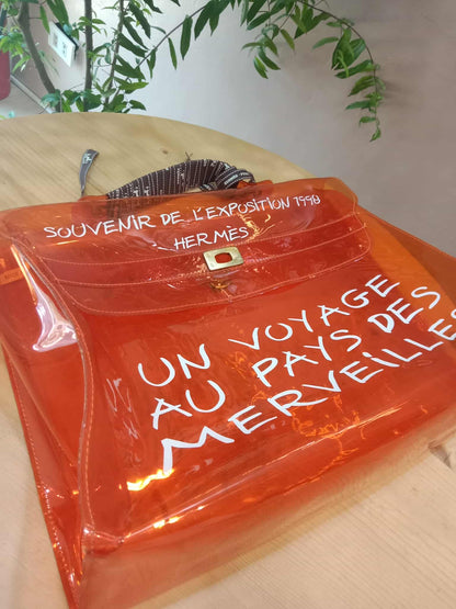 Hermes Souvenir de I'Exposition 1998 Kelly Bag Orange