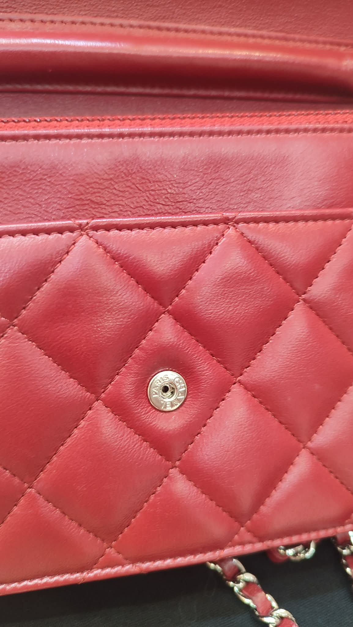 Chanel Wallet on Chain Red Lambskin Series 16