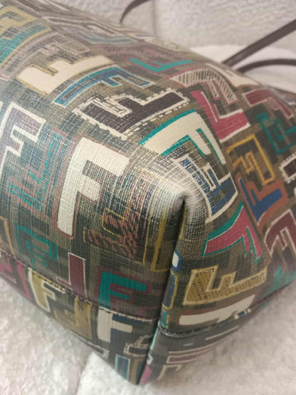 Fendi Multicolor Zucca Spalmati Roll Tote Bag