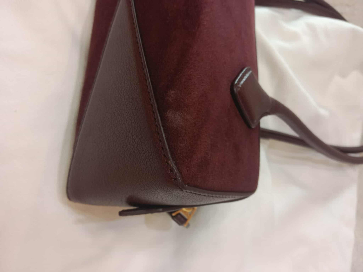 Alaia Le Teckel Suede Bag Burgundy