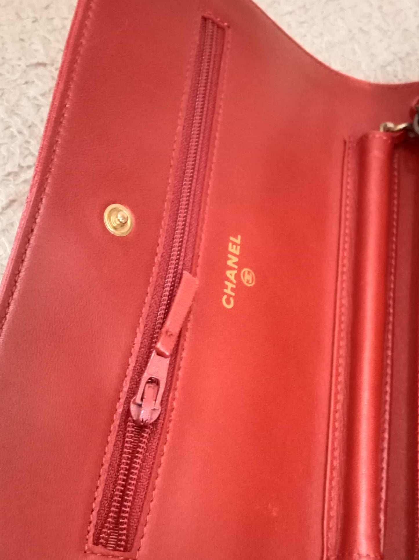 Chanel Wallet on Chain Lambskin Red Series 13