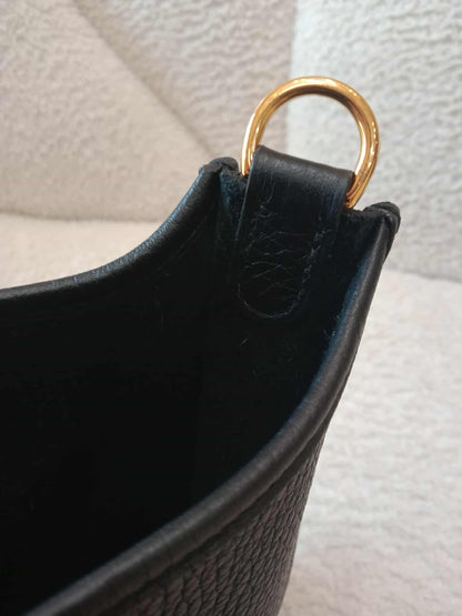 Hermes Mini Evelyne Noir Clemence Stamp U 2022