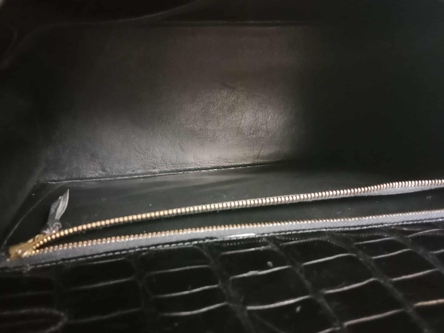 Hermes Kelly 35 Crocodile Noir Stamp G Circle 1977