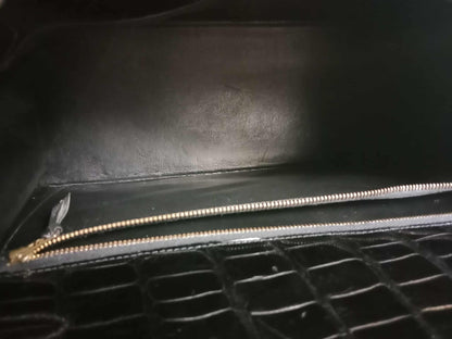 Hermes Kelly 35 Crocodile Noir Stamp G Circle 1977