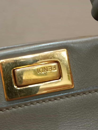 Fendi Peekaboo Grey Leather Mini