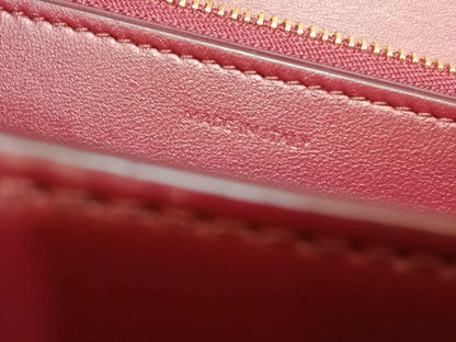 Celine Medium Classic Box Bag In Burgundy Calfskin Leather