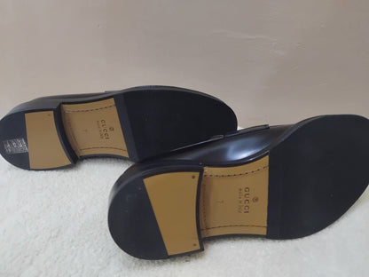 Gucci Men's Black Leather Loafers Size 7