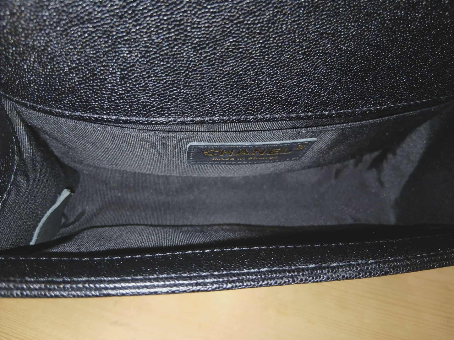 Chanel Leboy Chevron Caviar Small Black Series 29